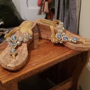 Wedge jeweled sandals